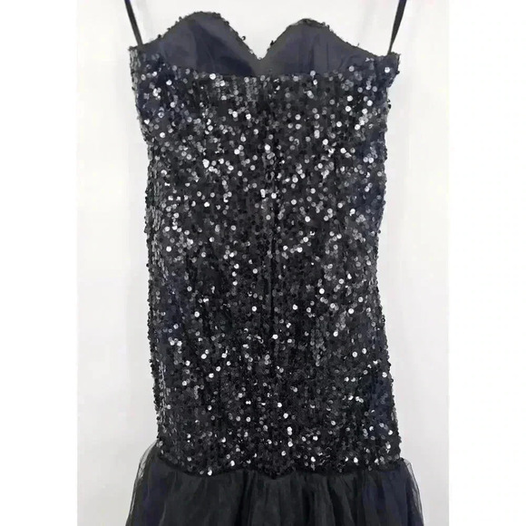 Women's Black Sequin and Ruffle Mermaid Gown Prom/Homecoming - Picture 3 of 16